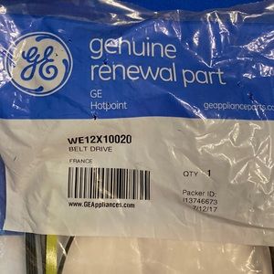 GE Belt Drive WE12X10020 genuine replacement part
